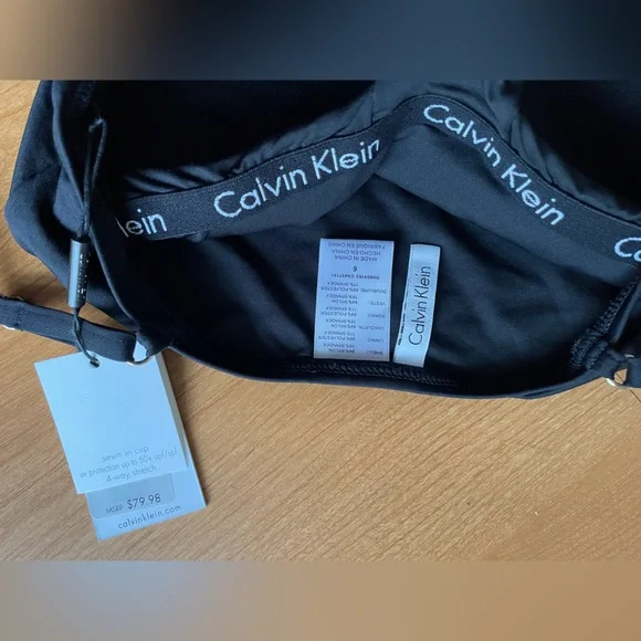 Calvin Klein Pleated One Piece Swimsuit - Picture 8 of 9